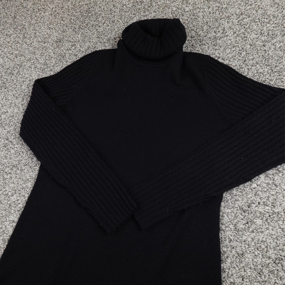 Willi Smith Dress Womens S Black Merino Wool Turtleneck Sweater Tunic Cozy Soft‎